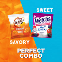 Thumbnail for Goldfish and Welch’s Fruit Snacks for Back to School, 1 Box of Goldfish Cheddar Cheese Snack Packs (20 Count) and 1 Box of Welch’s Berries ‘N Cherries Fruit Snack Packs (40 Count)