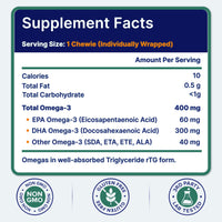 Thumbnail for OmegaVia Omega 3 Chewies, Daily DHA Chewable Vitamins for Kids, Omega 3 for Ages 3-12 to Support Brain & Eye Health, Sugar-Free Natural Fruit Flavor, Omega 3 Fish Oil, 30 Individual Packets
