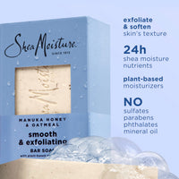Thumbnail for SheaMoisture Bar Soap Manuka Honey Oatmeal 4 Count Smoothing & Exfoliating Smooth and Exfoliating bar soap with 24h shea moisture nutrients for Healthy, Glowing Skin 8 oz