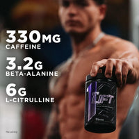 Thumbnail for Rule 1 Proteins preLIFT Pre-Workout, 6g Citrulline, 3.2g Beta Alanine, 3 Caffeine Sources + 20 Others for Energy, Alertness, & Endurance (30 Servings, Blue Raspberry)