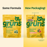 Thumbnail for Gruns Multivitamin for Kids, Super Greens Gummies, Superfood Gummy Bears with 20+ Vitamins & Minerals, Spirulina, Chlorella, Alfalfa, Prebiotics Fiber for Digestive Health, Adaptogens Supplement, 28ct