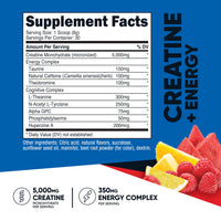 Thumbnail for Nutricost Creatine + Energy 30 Servings (Fruit Punch Flavored) - 5,000mg Creatine Monohydrate + 350mg Energy Complex Per Serving