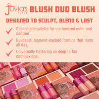Thumbnail for Juvia's Place Blushed Duo Blush Volume6 - Radiant Shimmer Makeup Two Tone Pigmented Buildable Pressed Mineral Powder - Rosy Natural Cheeks Face Glow Highlight Matte Fresh Finish for All Skin Color