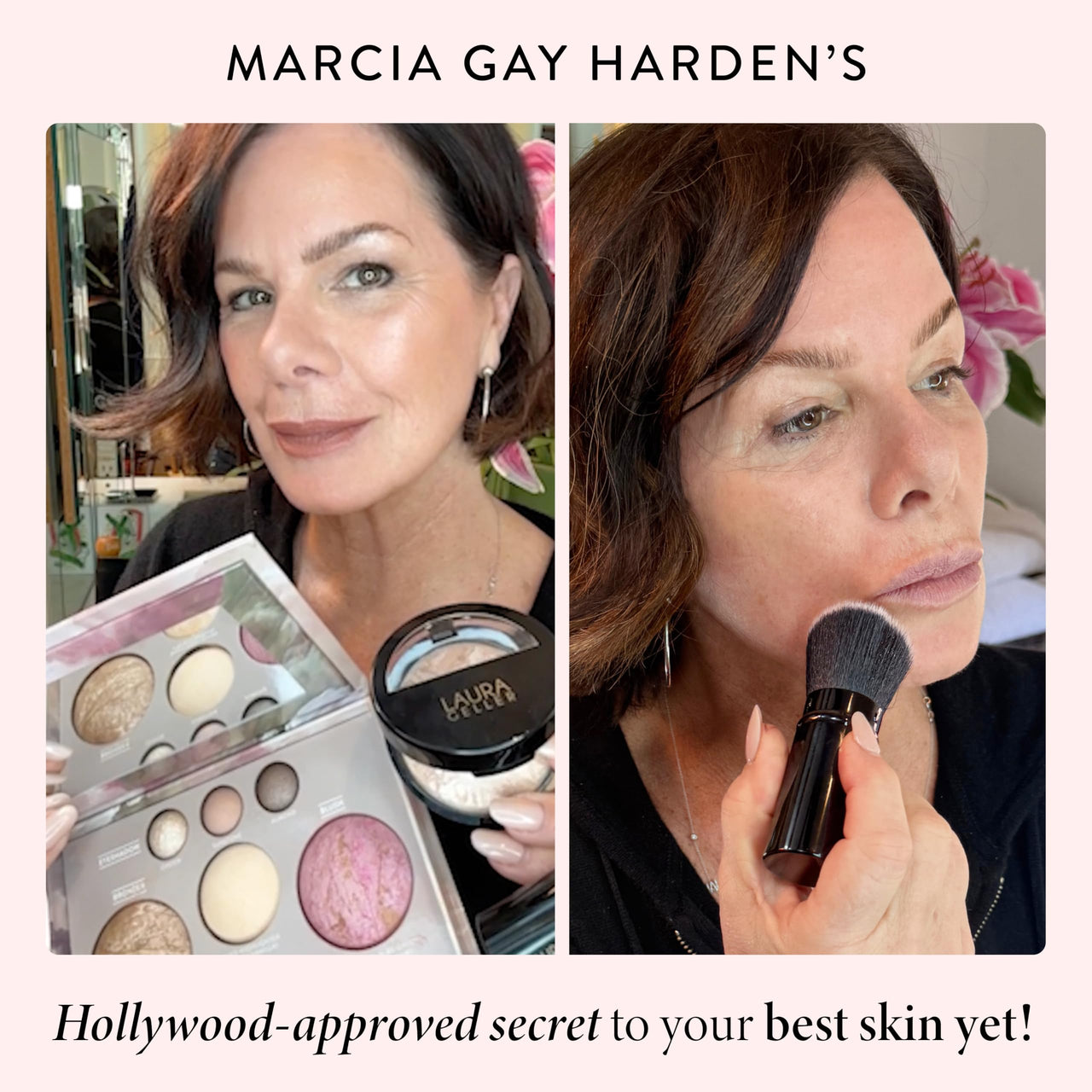 LAURA GELLER NEW YORK Baked Starter Kit: Porcelain - Best of the Best Full Face Palette + Baked Balance-n-Brighten Powder Foundation + Retractable Angled Kabuki Brush Set