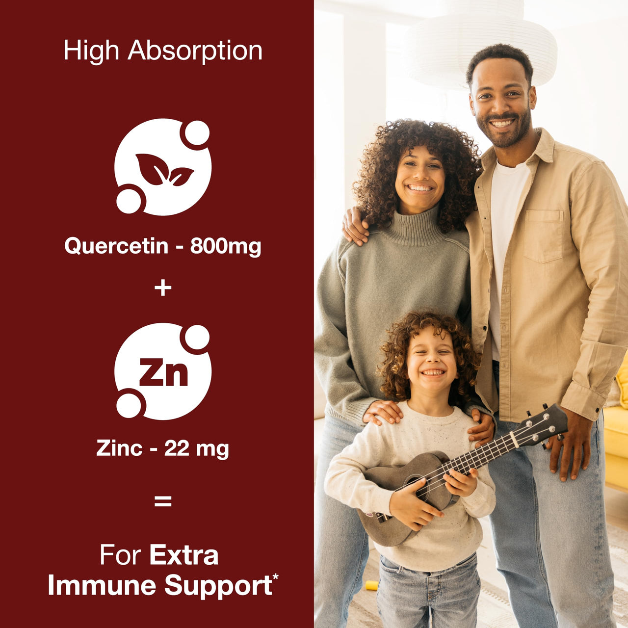 Sandhu's Zinc Quercetin 120 Vegetarian Capsules (Pack of 1) | High Absorption Zink Supplements for Immunity and Seasonal Allergy | Antioxidant Immune Support for Men and Women | Easy to Swallow