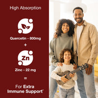 Thumbnail for Sandhu's Zinc Quercetin 120 Vegetarian Capsules (Pack of 1) | High Absorption Zink Supplements for Immunity and Seasonal Allergy | Antioxidant Immune Support for Men and Women | Easy to Swallow