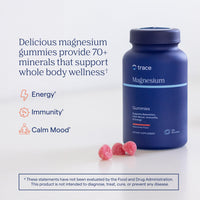 Thumbnail for Trace Minerals Magnesium Gummies - Supports a Calm Mindset - Magnesium Chewables for Kids & Adults - Bone, Digestion, Heart Health & Immune Support - Watermelon Flavor - 120 Count (120 Servings)