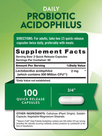 Thumbnail for Nature's Truth Probiotics for Men and Women | 500 Million CFU | 100 Capsules | Non-GMO & Gluten Free Supplement