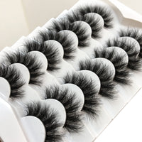 Thumbnail for Pooplunch False Eyelashes Faux Mink Lashes Cat-Eye Look 18MM Wispy Long 8D Volume Fake Eyelash Strips 7 Pairs Pack