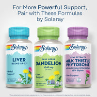 Thumbnail for SOLARAY Dandelion Root Supplement - Healthy Kidney and Liver Support - 1,040 mg per Serving - Vegan, Lab Verified, 60-Day Guarantee - 50 Servings, 100 VegCaps