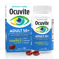 Thumbnail for Ocuvite 50+ Eye Vitamin & Mineral Supplement, Multivitamin for Vision & Ocular Health with Omega-3, Zinc, Vitamins C & E, Lutein & Zeaxanthin, Zinc Supplements for Women and Men, 50 Softgels