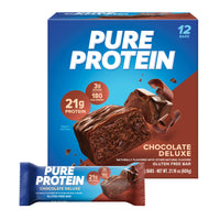 Thumbnail for Pure Protein Chocolate Deluxe Protein Bars – 21g Protein, 3g Sugar, 190 Calories (12 count) Low Sugar* High Protein Snack - Gluten Free - Perfect for a Healthy Snack