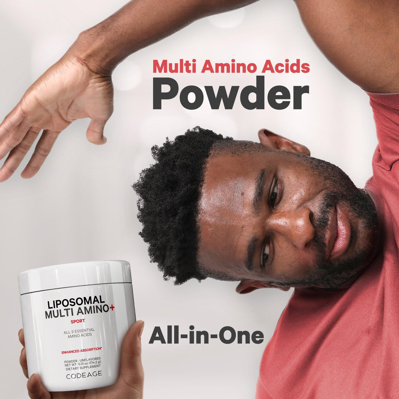Codeage Liposomal Multi Amino Powder Supplement - BCAA & EAA Supplement All 9 Essential Amino Acids, Branched-Chain Amino Acid, Pre & Post Workout, Unflavored, Liposomal Delivery, Non-GMO, 6.15 oz