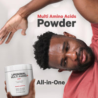 Thumbnail for Codeage Liposomal Multi Amino Powder Supplement - BCAA & EAA Supplement All 9 Essential Amino Acids, Branched-Chain Amino Acid, Pre & Post Workout, Unflavored, Liposomal Delivery, Non-GMO, 6.15 oz