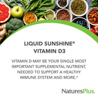 Thumbnail for NaturesPlus Liquid Sunshine Vitamin D3 - 16 fl oz - Tropical Citrus Flavor - Bone Health & Immune System Support - Vegetarian - 32 Servings