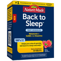 Thumbnail for Nature Made Back to Sleep, Melatonin Fast-Dissolve, Helps You Fall Back to Sleep Naturally, L-Theanine and GABA to Help Relax and Calm Your Mind, 40 Tablets