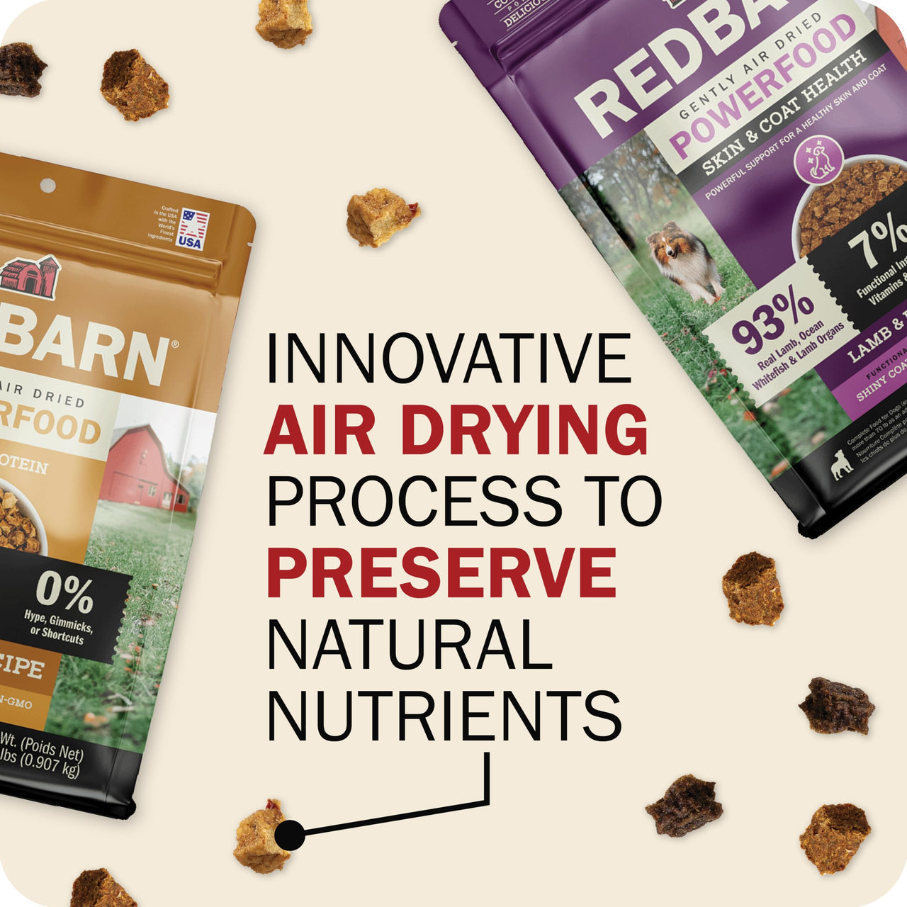 Redbarn Powerfood Air Dried Puppy Food - 93% Chicken & Chicken Organs - High Protein Non-GMO Dry Recipe to Support Healthy Growth, Development, Immunity & Digestive Health for All Breeds - 2lb