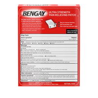 Thumbnail for Ultra Strength Bengay Pain Relief Patches, Large Topical Analgesic Menthol Patches for Muscle & Joint Pain Due to Backaches, Minor Arthritis, Sprains, & Strains, 3.9 x 7.9 inches, 4 Count