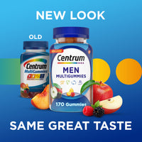 Thumbnail for Centrum MultiGummies Gummy Multivitamin for Men, Multivitamin/Multimineral Supplement with Selenium, Antioxidants and Vitamin D3, Assorted Fruit Flavor - 170 Count