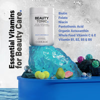 Thumbnail for Codeage Biotin Supplement with Vitamin C, Vitamin E, Vitamin B6, Niacin, Folate, Organic Food Blend, Phytoceramides, Astaxanthin, Selenium - Beauty Tonic - Hair, Skin, and Nail Support - Vegan, 90 Ct