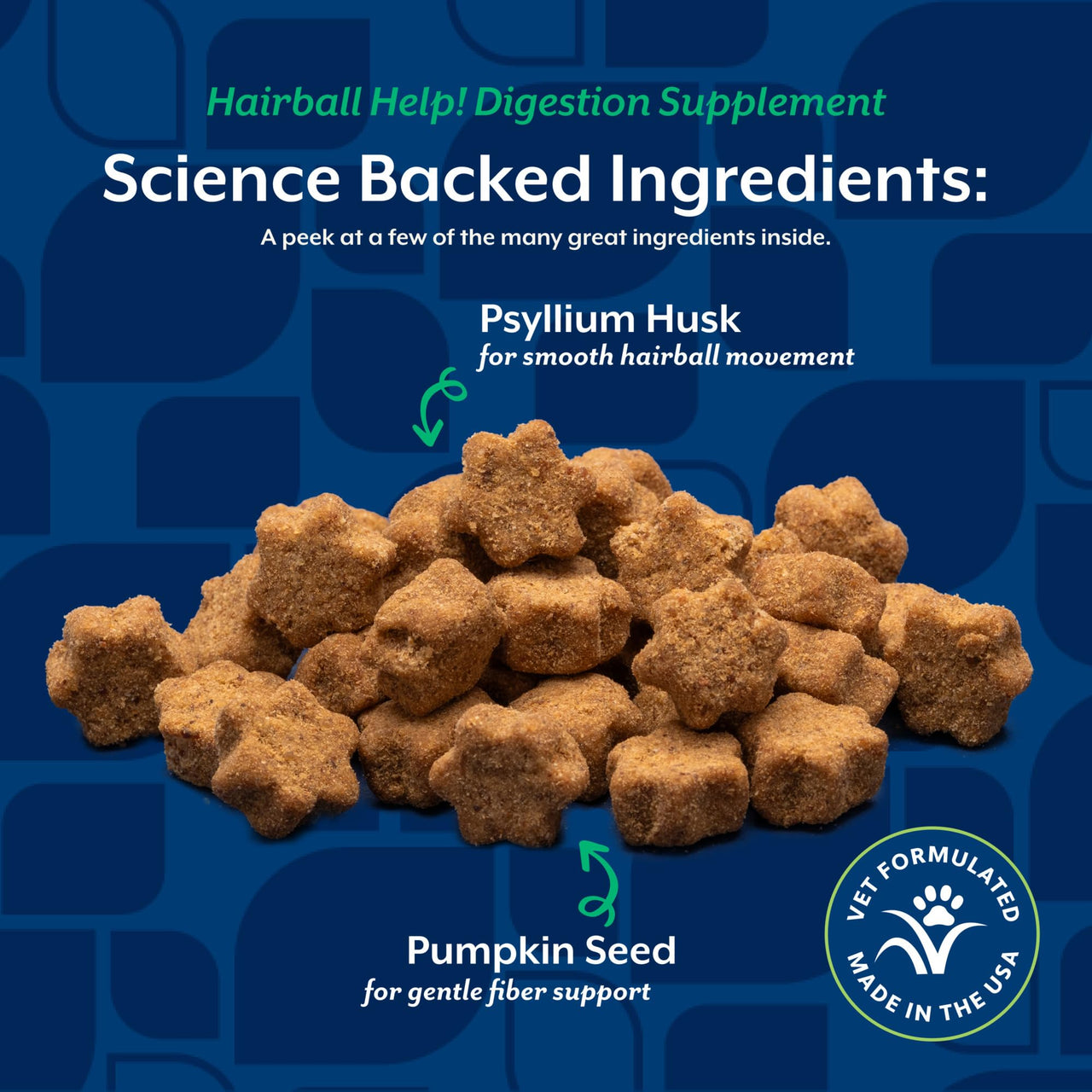 NaturVet – Hairball Aid Supplement for Cats - Plus Pumpkin – Helps Eliminate & Prevent Hairballs – 60 Soft Chews