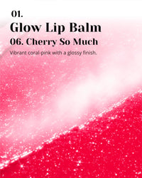 Thumbnail for Glint Glow Lip Balm (Cherry So Much, 0.1oz) - Moisturizing Stain Lipstick with Shine for Natural Lips, Tinted Treatment. Luxurious Korean Skin Care Makeup. Chapped, Dry, Cracked