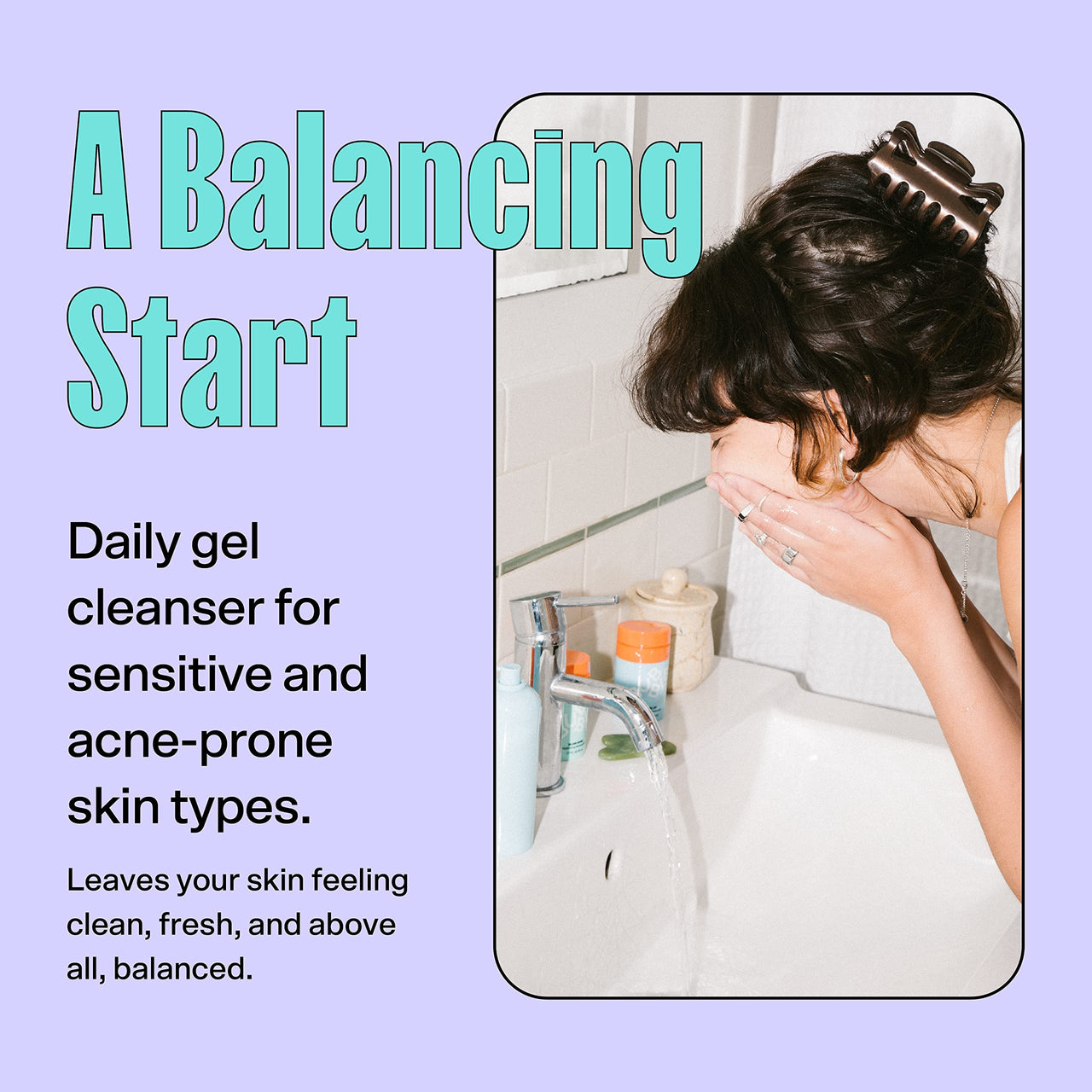 Bubble Skincare Fresh Start Gel Cleanser - Gentle Exfoliating Face Wash for Oily Skin - Formulated with Aloe Vera Juice + Caffeine to Protect and Soothe Complexion (125ml)