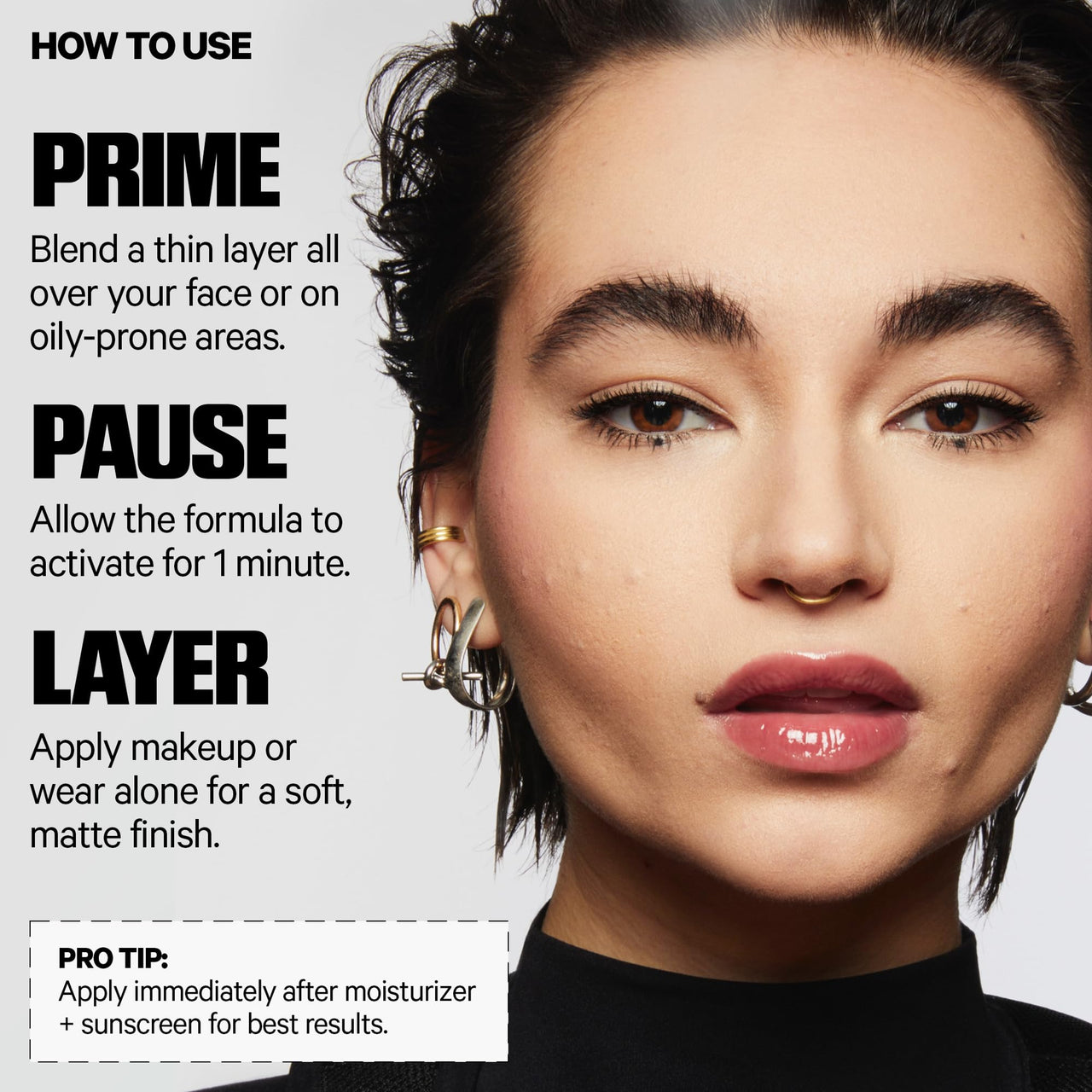 Milk Makeup Pore Eclipse Mattifying Primer – Blurs Pores, Controls Shine + Holds Makeup for Up to 12 Hours – Creates a Smooth, Even Base for a Soft, Long-Lasting Matte Finish – 1.3 oz