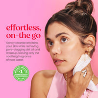 Thumbnail for Burt’s Bees Micellar Rose Water Facial Towelettes, 100% Plant Based Cloth; 99% Natural Origin; Remove Makeup, Cleanse, Hydrate; No Greasy, Oily Residue; All Skin Types (Pack May Vary)