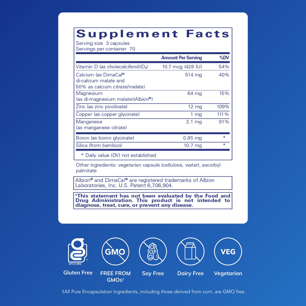 Pure Encapsulations OsteoBalance | Hypoallergenic Supplement to Promote Calcium Absorption and Enhance Healthy Bone Mineralization* | 210 Capsules