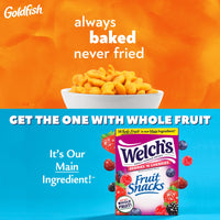 Thumbnail for Goldfish and Welch’s Fruit Snacks for Back to School, 1 Box of Goldfish Cheddar Cheese Snack Packs (20 Count) and 1 Box of Welch’s Berries ‘N Cherries Fruit Snack Packs (40 Count)