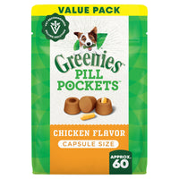 Thumbnail for Greenies Pill Pockets for Dogs Large Size, Dog Treat Pouch for Capsule Medication, Chicken Flavor, 15.8 oz. Pouch