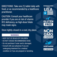 Thumbnail for Life Extension Optimized Folate – L-methylfolate – Heart & Brain Support, Healthy Homocysteine Levels – Non-GMO, Gluten-Free, Vegetarian – 1700 mcg DFE, 100 Vegetarian Tablets