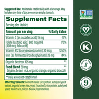 Thumbnail for MegaFood Blood Builder Iron Supplement for Women & Men - Increase Iron Levels Without Side Effects - Combats Fatigue - with Vitamin B12, Folic Acid & Vitamin C for Absorption - Vegan - 30 Tablets