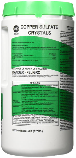 Applied Biochemists 13272A Copper Sulfate Crystals Algaecide and Herbicide, 5 lbs
