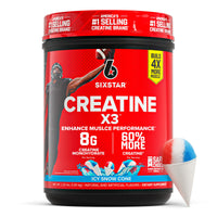 Thumbnail for Six Star Creatine Monohydrate Powder, X3 (ICY Snow Cone) - Flavored Creatine HCl Powder Monohydrate Supplement for Muscle Building & Performance - Post Workout Supplement for Men & Women - 30 Servings