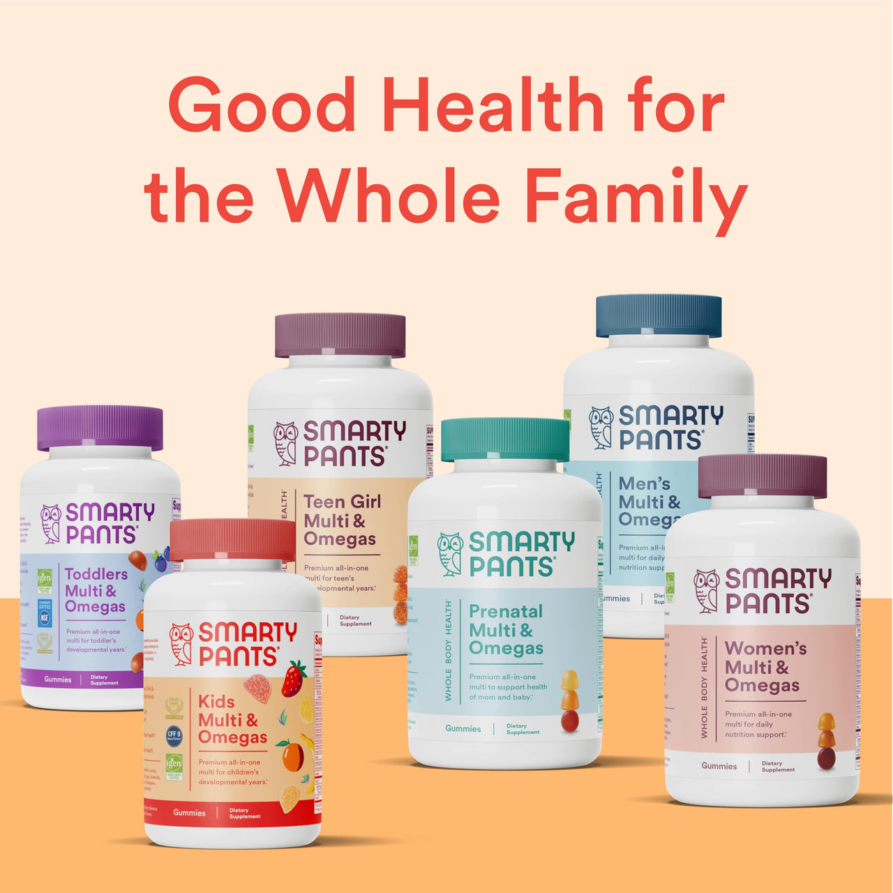 SmartyPants Kids Multivitamin Gummies: Omega 3 Fish Oil (EPA/DHA), Beta Carotene, Vitamin B12, B6, A, K & Zinc for Immune Support, Biotin, Grape, Cherry & Berry Flavors, 120 Count (30 Day Supply)