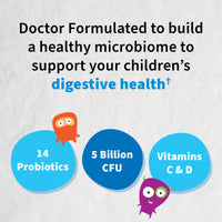 Thumbnail for Garden of Life Dr. Formulated Probiotics Organic Kids+ Plus Vitamin C & D - Berry Cherry - Gluten, Dairy & Soy Free Immune & Digestive Health Supplement, No Added Sugar, 30 Chewables (Shelf Stable)