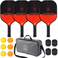 Thumbnail for YC DGYCASI Pickleball Paddles Set of 4, USAPA Approved Pickleball Set, 4 Carbon Fiber Pickleball Rackets, 3 Outdoor Balls, 3 Indoor Balls, 4 Replacement Grip, 1 Bag for Women and Men