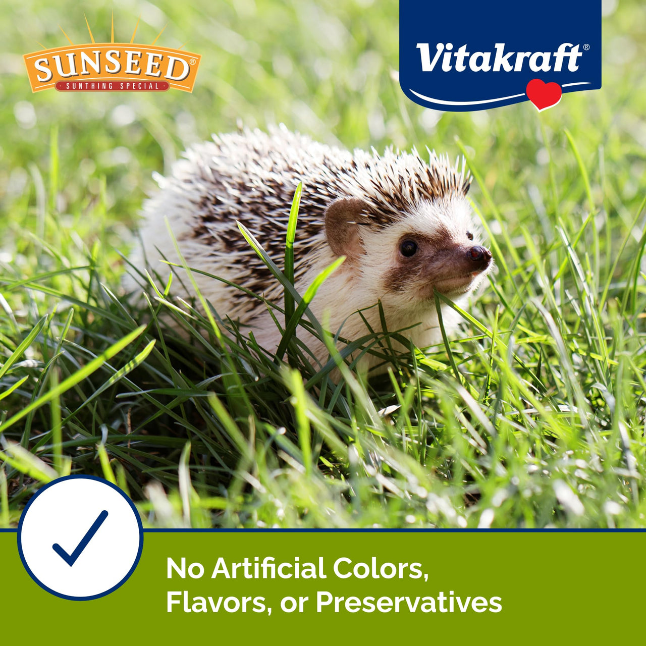 Sunseed Vita Prima Hedgehog Food - High-Protein Poultry, Seafood, and Mealworm Food Blend - Vitamin-Fortified for Happy and Healthy Hedgehogs 1.56 Pound (Pack of 1)