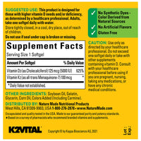 Thumbnail for Nature Made Vitamin D3 K2, 5000 IU (125 mcg) Vitamin D, Dietary Supplement for Bone, Teeth, Muscle and Immune Health Support, 30 Softgels, 30 Day Supply