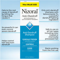 Thumbnail for Nizoral Anti-Dandruff Shampoo with 1% Ketoconazole, 14 Fl Oz, Fresh Scent, Anti Fungal Shampoo