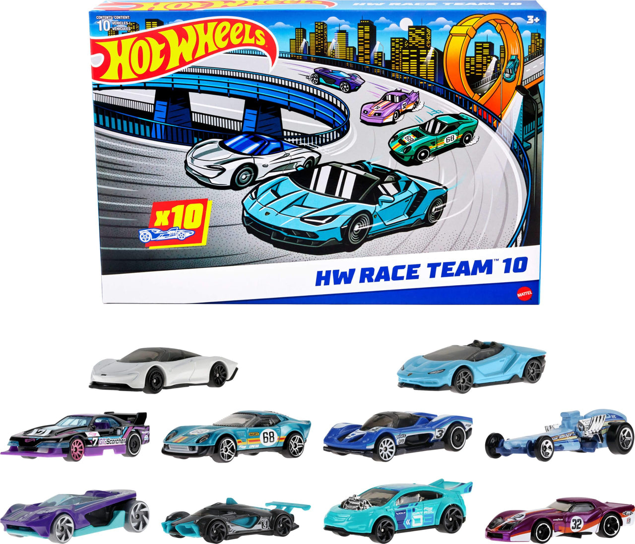 Hot Wheels 10-Pack of Toy Race Cars (Styles May Vary)