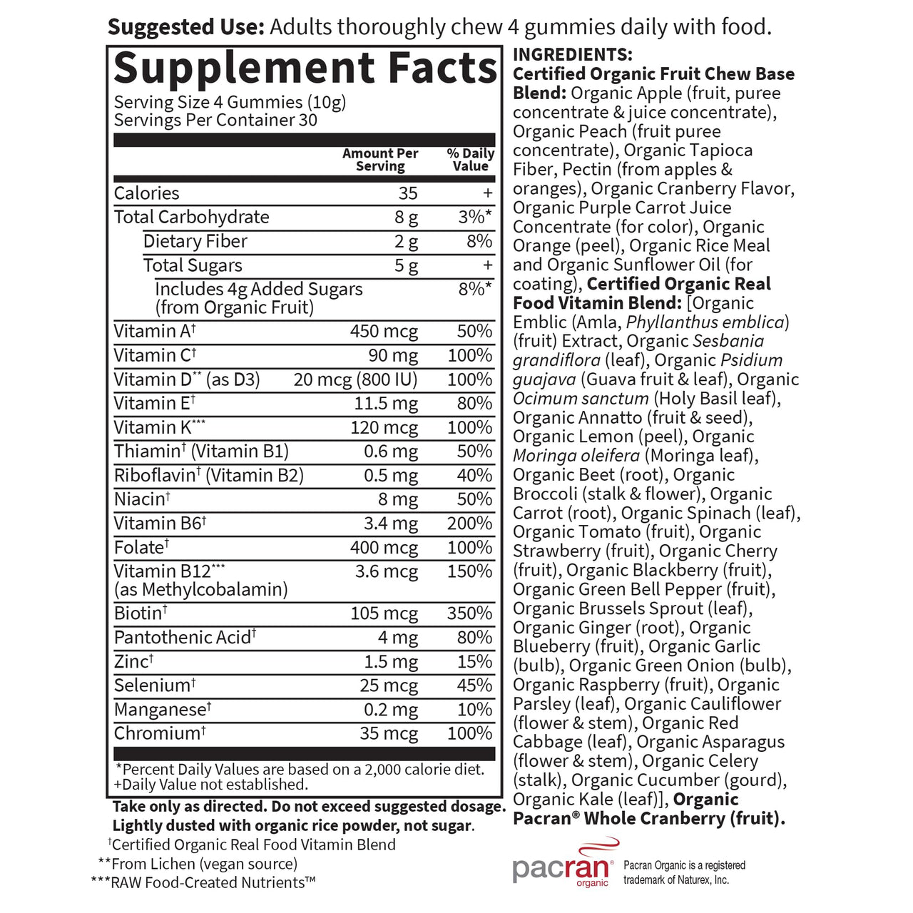 Garden of Life Organics Women's Gummy Vitamins - Berry - Certified Organic, Non-GMO, Vegan, Kosher Complete Multi - Methyl B12, C & D3 - Gluten, Soy & Dairy Free, 120 Real Fruit Gummies