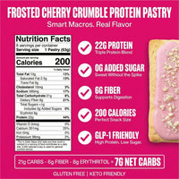 Thumbnail for Legendary Foods 22g Protein Pastry 0g Added Sugar, Low Carb, Gluten Conscious, Keto Snack, Ideal for Glucose Management, Includes Whey Protein Isolate, 8 Pack Cherry Crumble