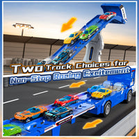 Thumbnail for Transport Truck Toys for 3 4 5 6 7 Years Old Boys,Toys Cars Track Set Transporter Trucks with 12 Die-Cast Car Toys 2 Race catapults Dual-Track Model,Toddler Car Toy Set for Kids Boys Girls