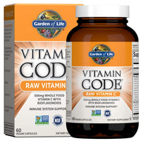 Thumbnail for Garden of Life Vitamin Code Raw Vitamin C - 60 Capsules, 500mg Whole Food Vitamin C Capsules + Fruit & Veggie Blend & Probiotics, Supplements for Adults, Vegan, Gluten Free
