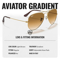 Thumbnail for Ray-Ban RB3025 Classic Gradient Aviator Shape Sunglasses With Eyewear Kit Bundle - Adjustable Nose Pads - Ideal Formal and Casual Wear Retro Sunglasses