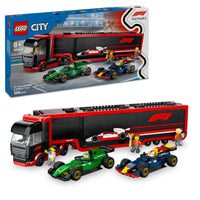 Thumbnail for LEGO City F1(R) RB20 & AMR24 Race Car and F1(R) Truck Toy Toy Birthday Present Block Boys Girls Children 8 Years 9 10 Years Old Elementary School Vehicle Car Mini Car 60445