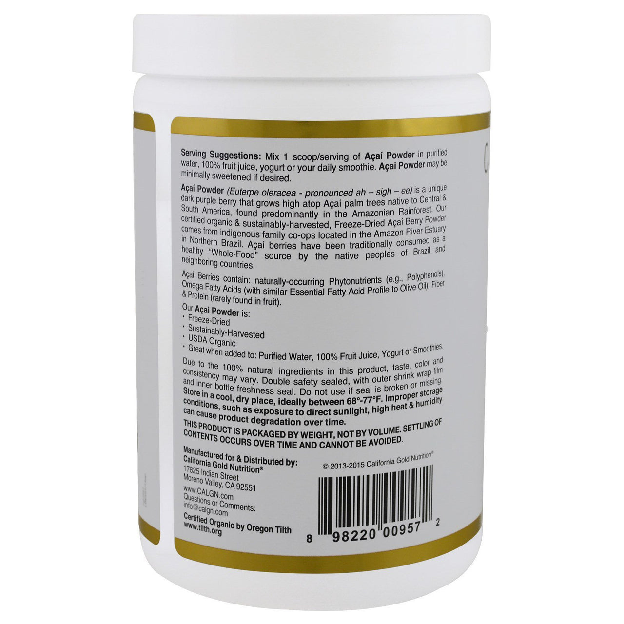 California Gold Nutrition Organic Acai Powder